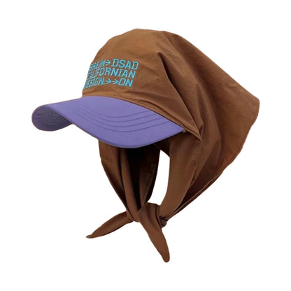Bandana Embroidery Baseball Cap Self-Tie Headwrap Skull Cap