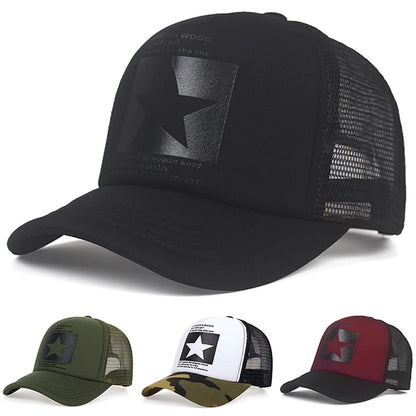 New Trendy Breathable Mesh Hat Pentagram Street Dance Skateboarding Outdoor Leisure Sunshade Baseball Hat Unisex