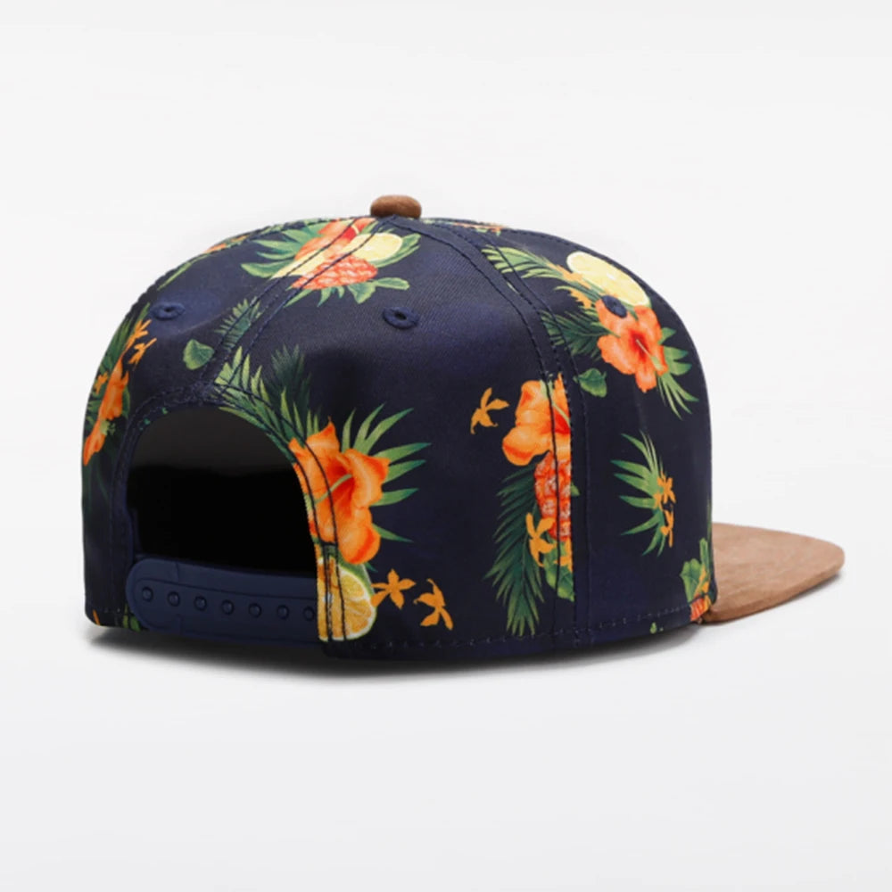 Fashion Hat American style FRUITY SUMMER CAP Metal Pineapple Hip Hop Hat Unisex Flat Brimmed Hat
