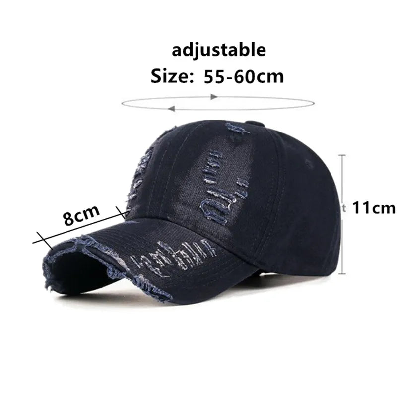 Washable Cotton Vintage Baseball Caps For Men