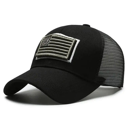 American Flag Camouflage Sticker Embroidered Baseball Cap Net Hat Men