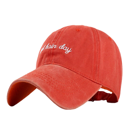 Fashion Bad Hair Day Letter Embroidery Wash Cotton Baseball Cap