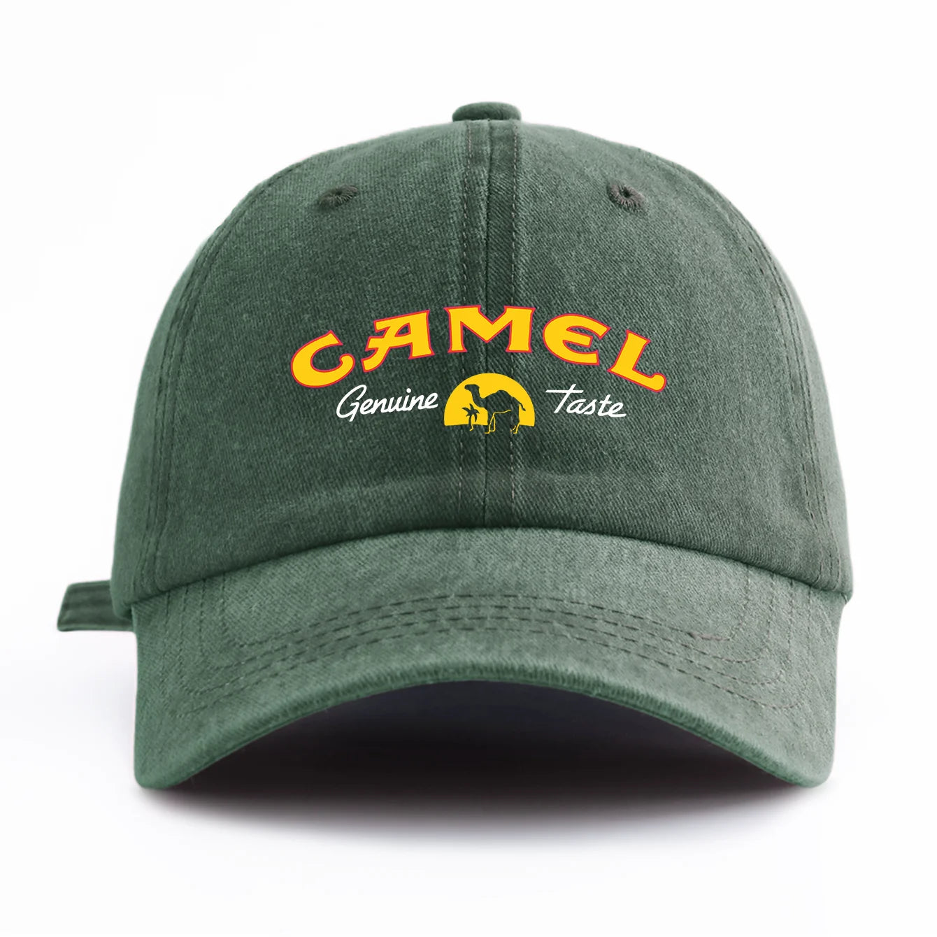 Camel Print Washed Baseball Cap For Adults, Minimalist Retro Style Casual Soft