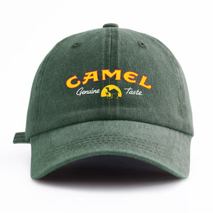 Camel Print Washed Baseball Cap For Adults, Minimalist Retro Style Casual Soft