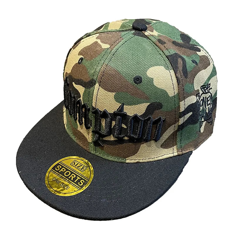 Wide Brim American Camouflage Hip Hop Hat Street Dance Board Hat Big Head Circumference Flat Edge Baseball Hat Women