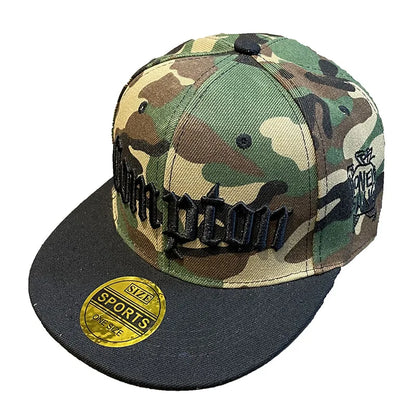 Wide Brim American Camouflage Hip Hop Hat Street Dance Board Hat Big Head Circumference Flat Edge Baseball Hat Women