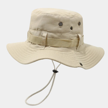 Drawstring Wide Brim Fisherman Hat Men's and Women's Summer