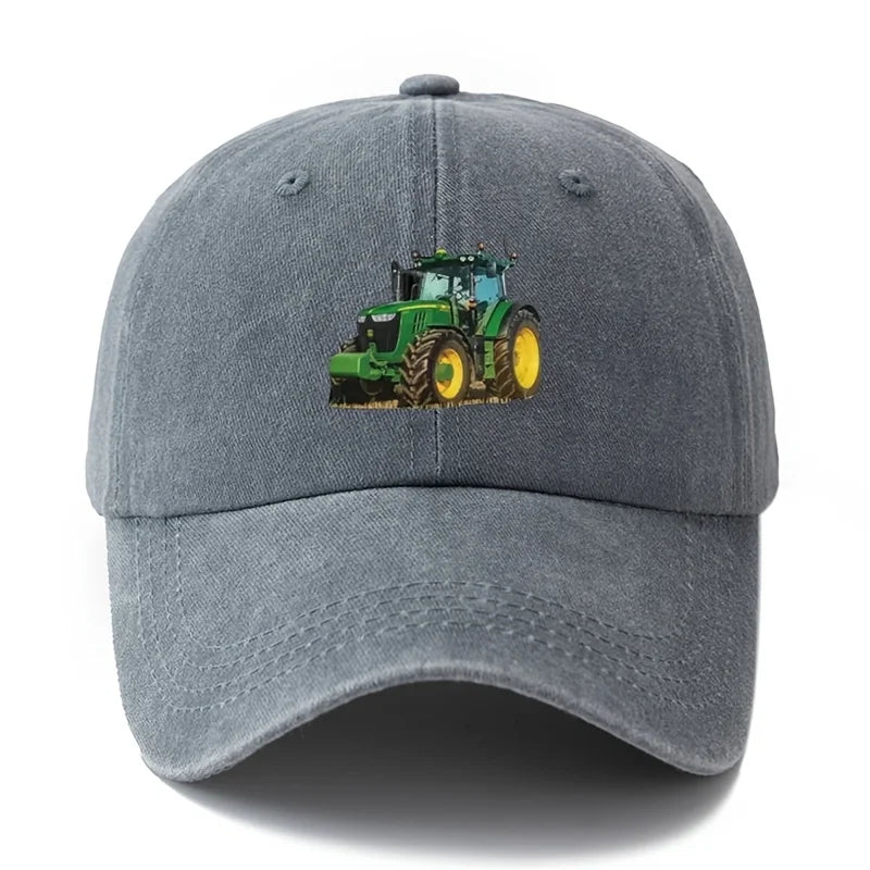 Printed Tractor Baseball Cap Men's Outdoor Camping Vacation Casual Curved Brim Hat Retro