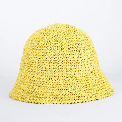 Women Straw Sun Hat Woven Bucket Hat Fishing Hat