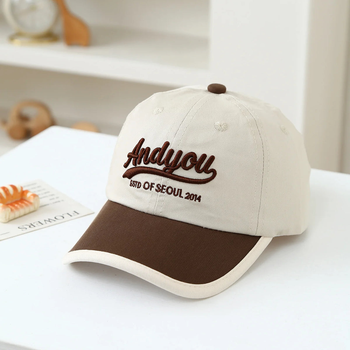 Children's Baseball Cap With 'And You Estd Of Seoul 2014' Embroidery Adjustable Sun Hat