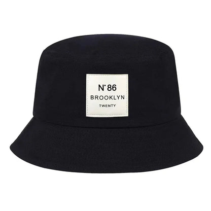Unisex Panama Bucket Hat Brooklyn Leather Label Fisherman Hat