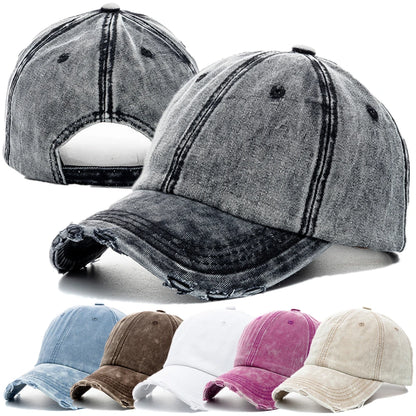 New Unisex Washed Cotton Cap High Quality Denim Plain Baseball Cap
