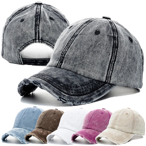 New Unisex Washed Cotton Cap High Quality Denim Plain Baseball Cap