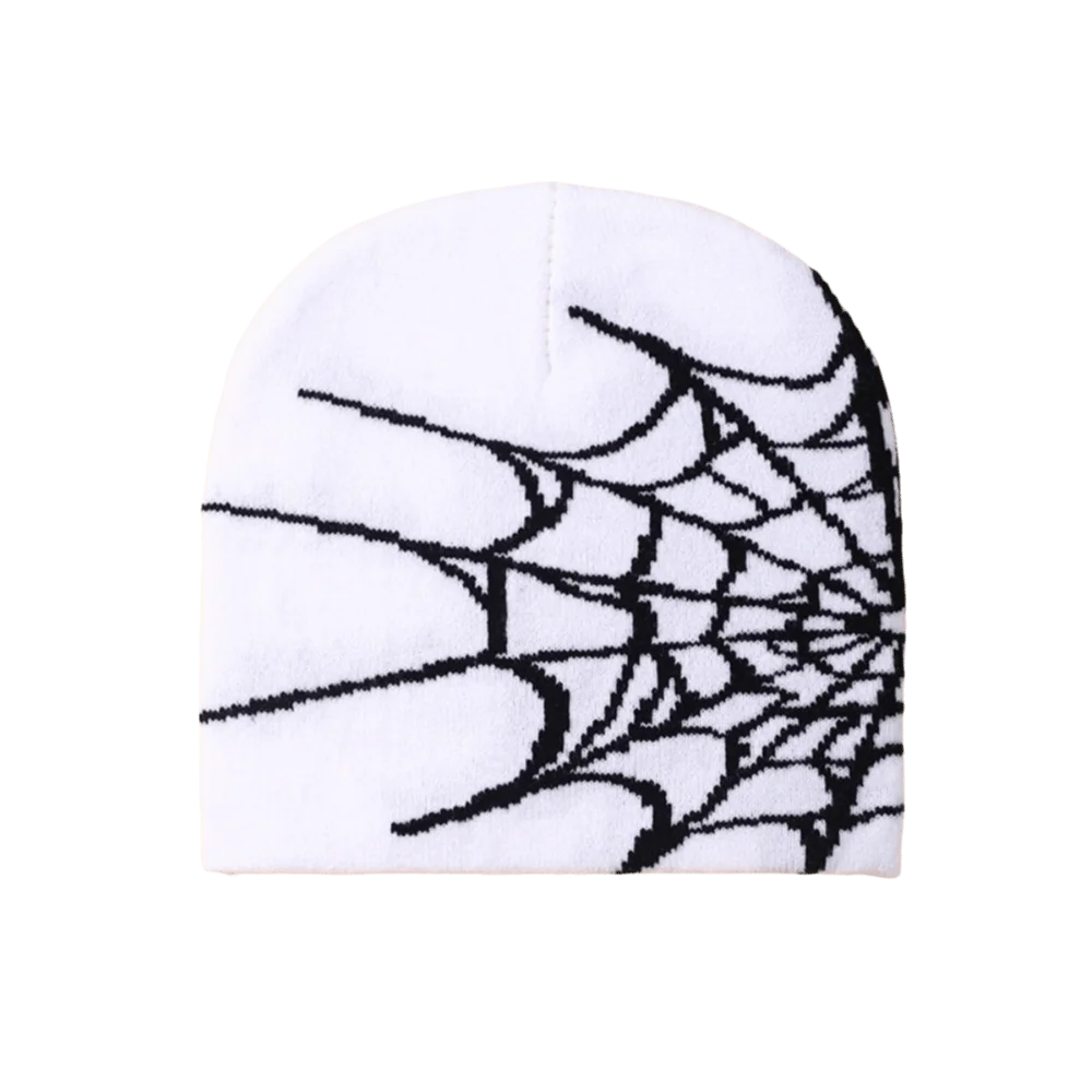 Y2K Soft Spider Web Pattern Beanie Caps