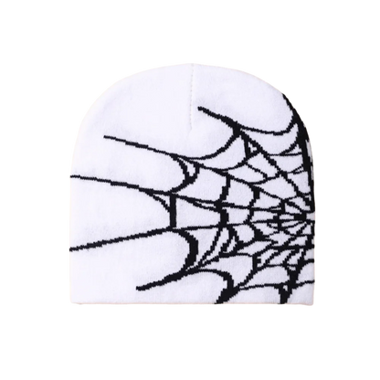 Y2K Soft Spider Web Pattern Beanie Caps