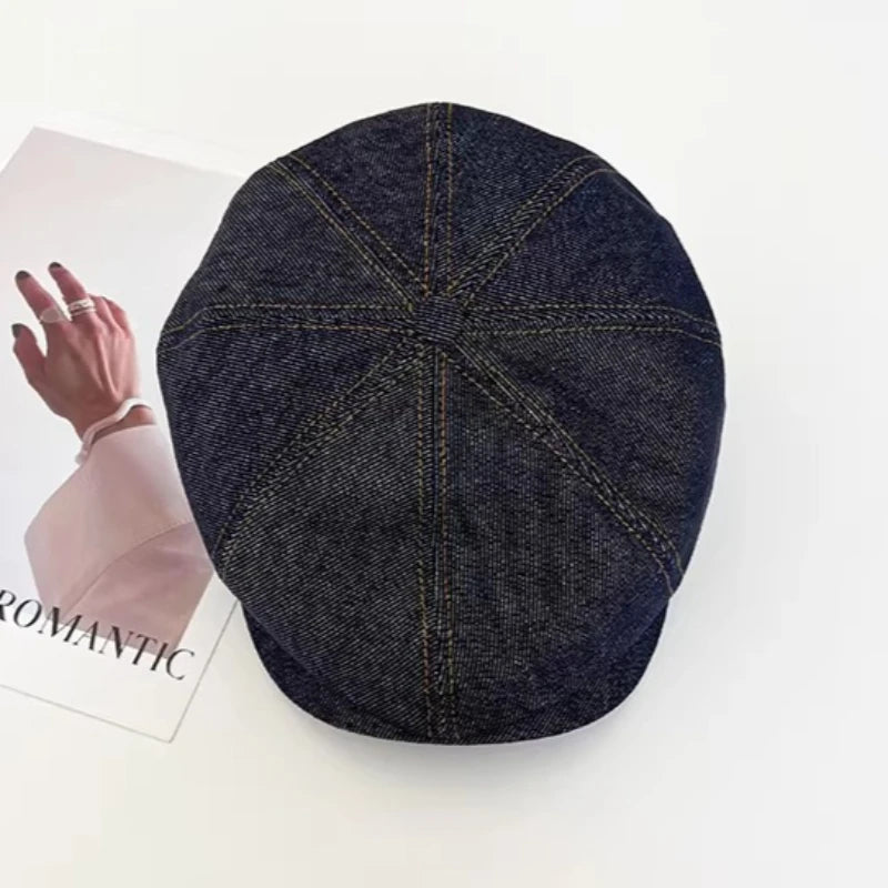 Japanese Tooling Style Retro Denim Berets