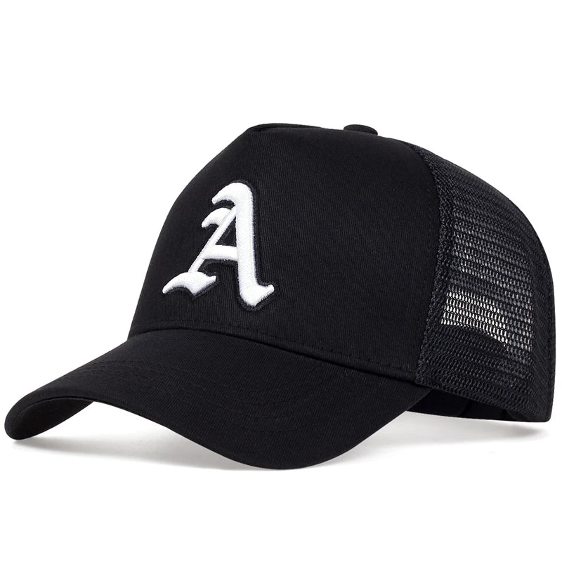 Unisex Gothic Letter A Embroidery Embroidery Baseball Net Caps