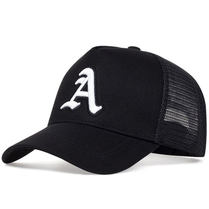 Unisex Gothic Letter A Embroidery Embroidery Baseball Net Caps
