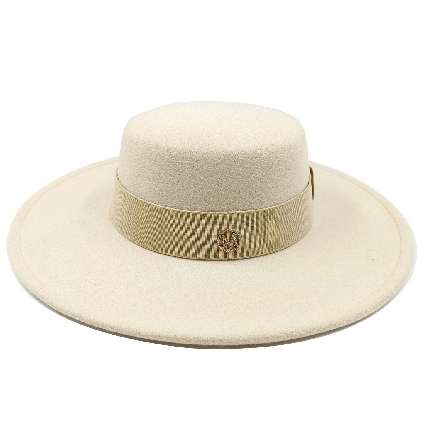 New Oversized Edge Flat Top Hat Retro French Felt Hat