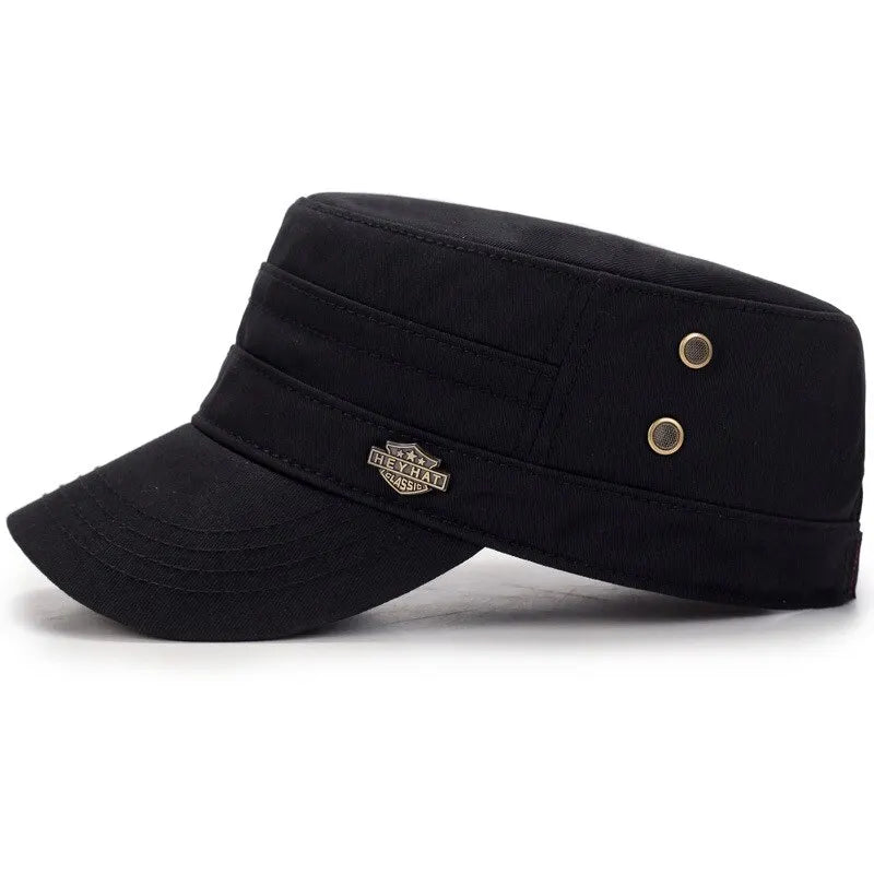 Small Iron Standard Flat Hat Spring Outdoor Travel Hat Men'S Cotton Shield Hat