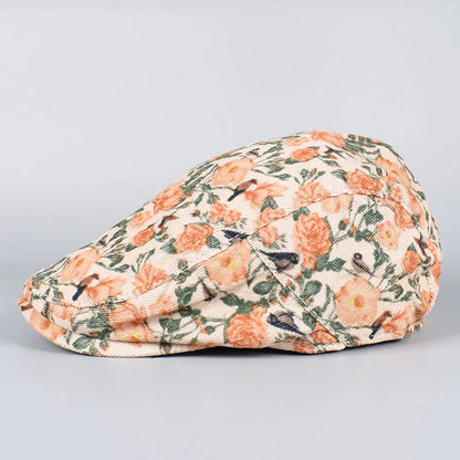 Beret Women Spring 2026 Summer Vintage Floral Print French Cap Peaky Blinders Hats