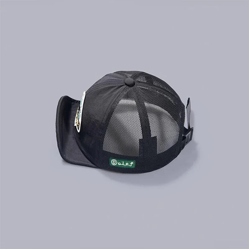Big Size Short Visor Baseball Cap Breathable Dad Mesh 5 Panel Caps Men