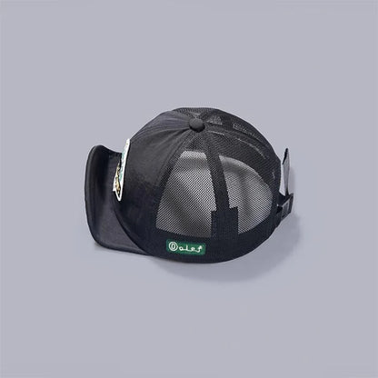 Big Size Short Visor Baseball Cap Breathable Dad Mesh 5 Panel Caps Men