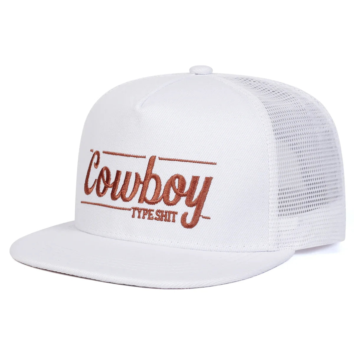 Unisex Cowboy Letter Embroidery Hip-hop Net Hats Spring Summer Sports Cap