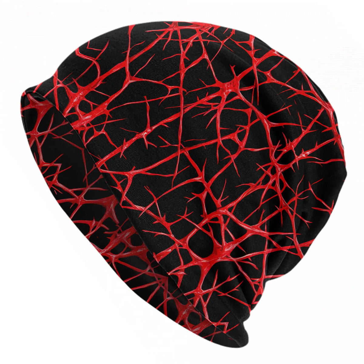Black Spider Web Texture Beanie Hats Knitted Hat Outdoor Elastic Men Women Caps