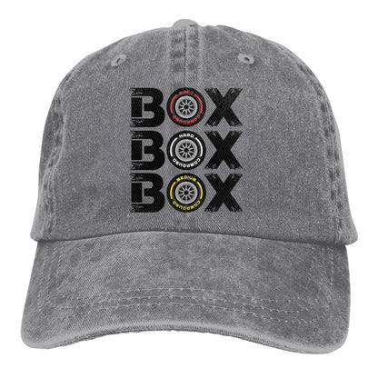 Box Box Box F1 Tyre Compound V2 Baseball Cap Men