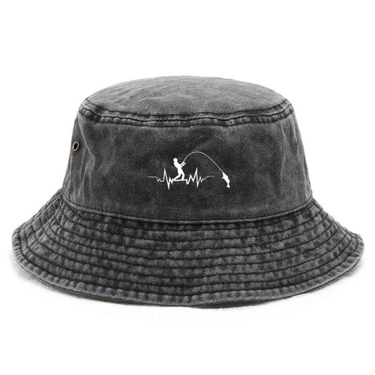 Customize Fishing Bucket Hat Cotton Washed Distressed Fishing Drawing Outdoor Sun Hat for Men