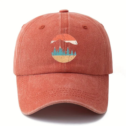 Mountain Sunset Printed Baseball Hat for Men and Women Suitable for Camping, Hiking, Leisure