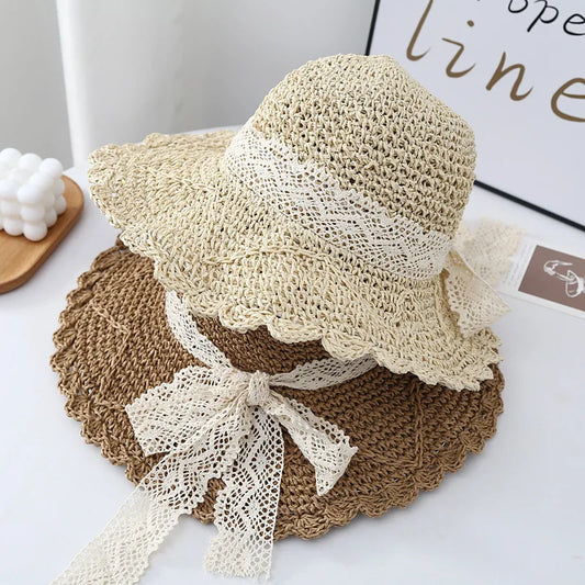 New Summer Beach Hat For Women Popular Wide Brim Straw Bucket Hat