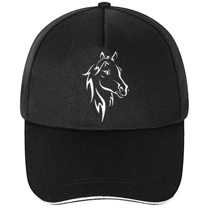 Fashion New Men Women Printing Horse Funny Baseball Cap Hip Hop Cotton