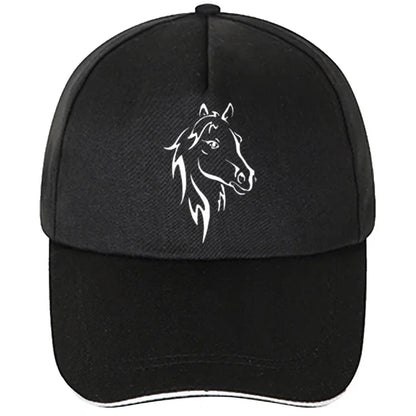 Fashion New Men Women Printing Horse Funny Baseball Cap Hip Hop Cotton