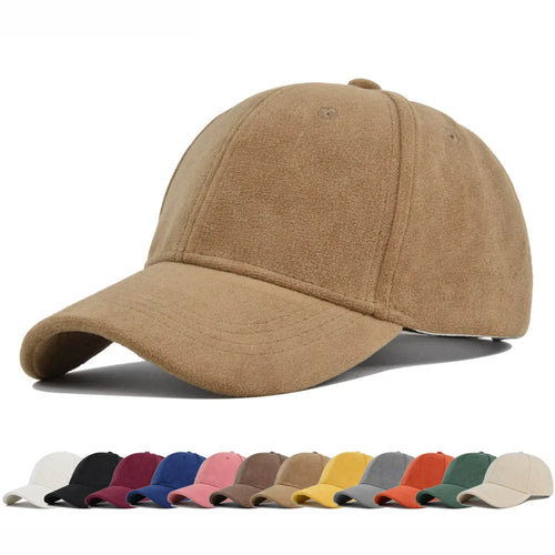 Fashion False Suede Baseball Caps For Men Women Autumn Winter