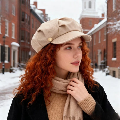 Winter Warm Women’s Beret Cap Windproof Insulation Blend Retro