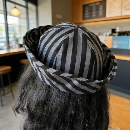 Fashion Bucket Hat For Women Korean Style Striped Sailor Cap Spring Autumn