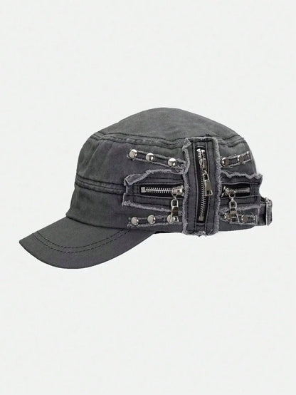 Vintage Rivet Washed Flat Top Street American Baseball Cap