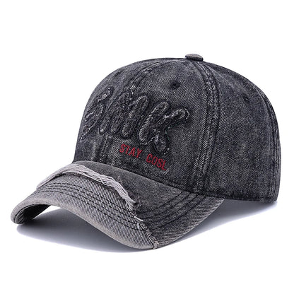 Unisex Washed Cotton Raw Hem Baseball Cap