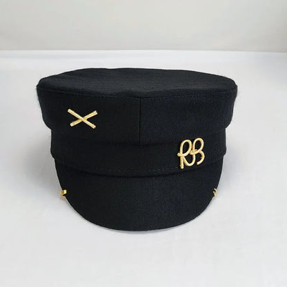 Designer Brand Earring Woolen Newsboy Caps