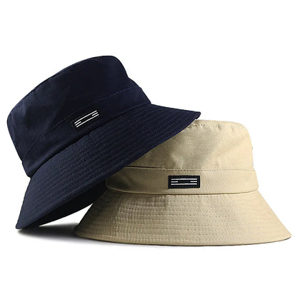 Oversize Big Head Cotton Bucket Hat Fisherman Fishing Plus Size Sun Cap Kids Boys Girls