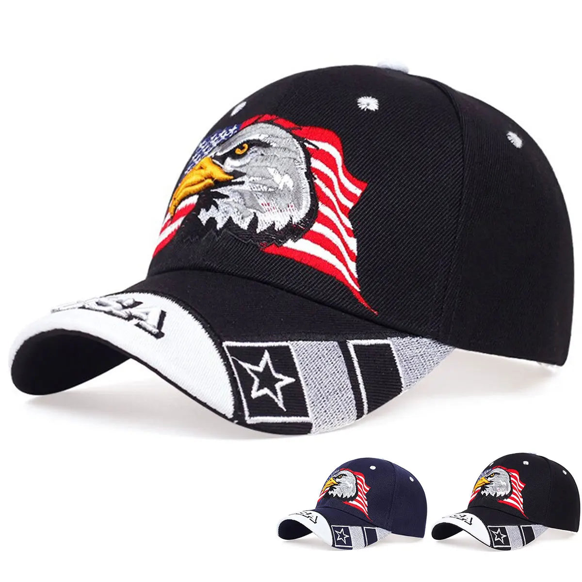 Unisex USA Eagle Embroidery Baseball Caps Adjustable Casual Hats Sunscreen Hat