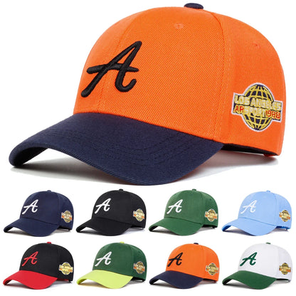 Unisex A Letter Side Earth Embroidery Baseball Caps Spring And Autumn