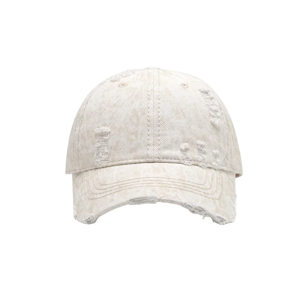 Women Face Slimming Washed Denim Baseball Cap