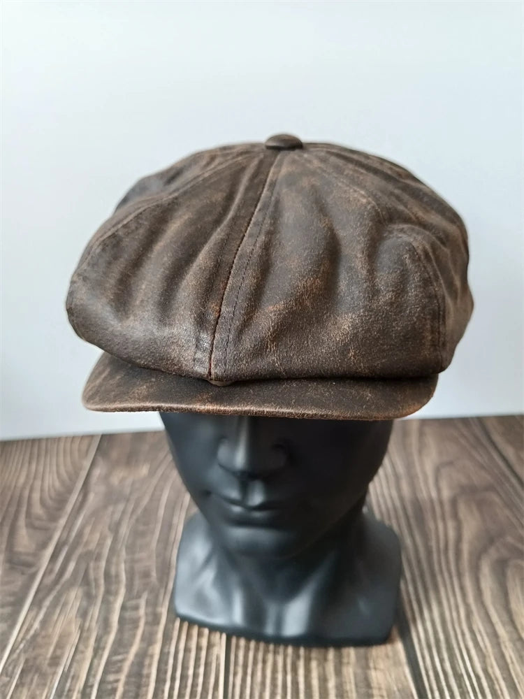 Vintage Distressed Newsboy Cap