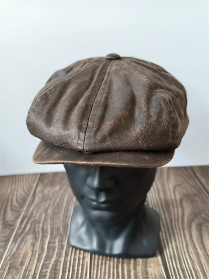 Vintage Distressed Newsboy Cap
