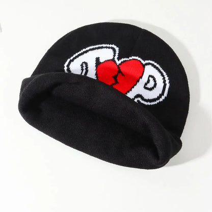 Gift Wool Acrylic Knitting Cap Hat Letter Printing Y2k Hip Hop Cap