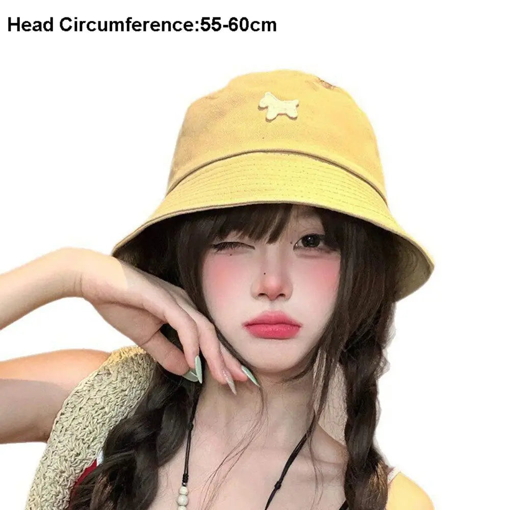 Cute Pony Fisherman Hat Sun Protection Large Brim Sunshade Hat