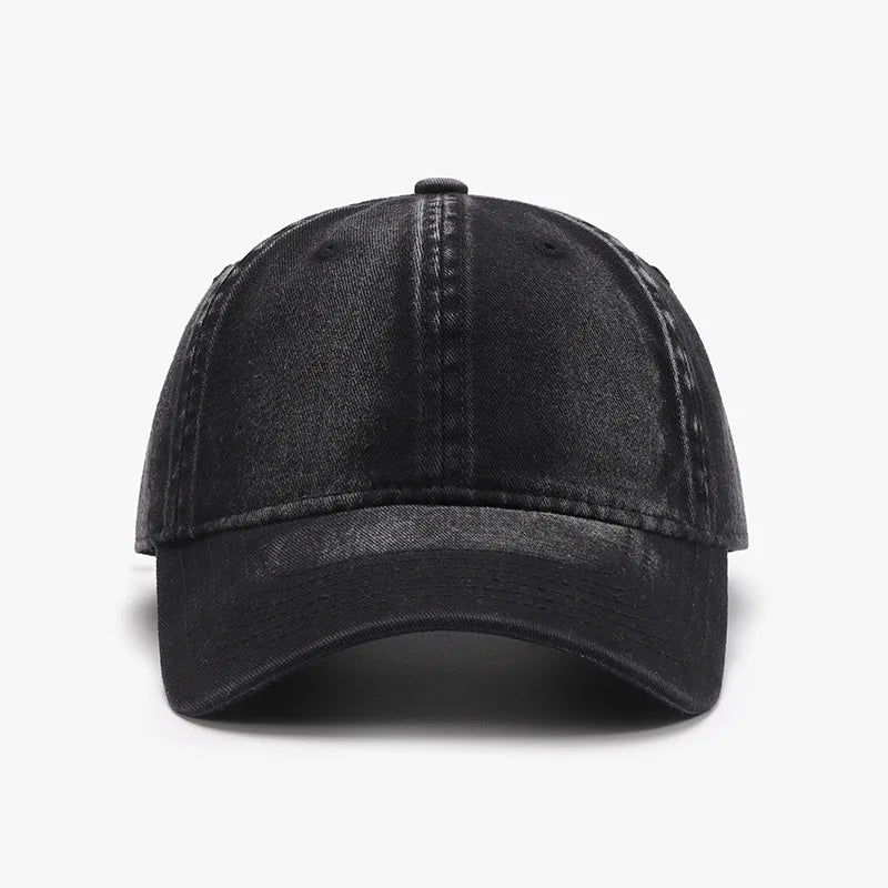 Washed Soft-Top Plain Baseball Cap For Men